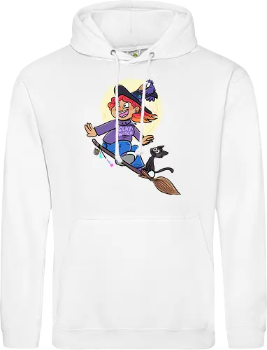 Hexe auf Besen (ohne Background)