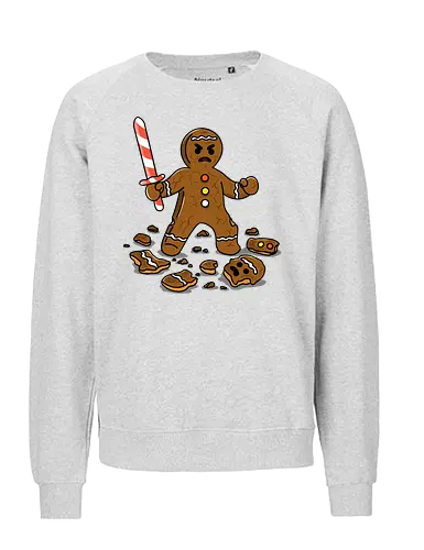 The Final Crumb  - the final crumb, gingerbread man, gingerbread, gingerbread cookie, cookie battle, vintage Christmas, retro Christmas, Christmas humor, funny Christmas, winter season - Fairtrade Sweatshirt