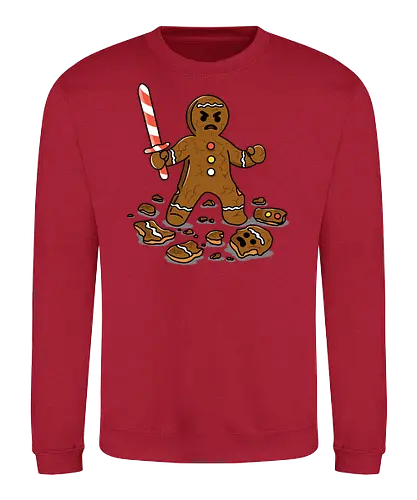 The Final Crumb  - the final crumb, gingerbread man, gingerbread, gingerbread cookie, cookie battle, vintage Christmas, retro Christmas, Christmas humor, funny Christmas, winter season - Sweatshirt