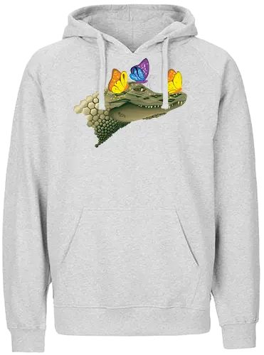 Ferocious & Fabulous - Kaiman, Krokodil, Alligator, Schmetterlinge, Wildtiere, Natur, Ferocious, Fabulous, lustig, Tiere - Fairtrade Hoodie