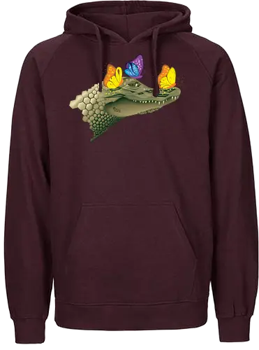 Ferocious & Fabulous - Kaiman, Krokodil, Alligator, Schmetterlinge, Wildtiere, Natur, Ferocious, Fabulous, lustig, Tiere - Fairtrade Hoodie