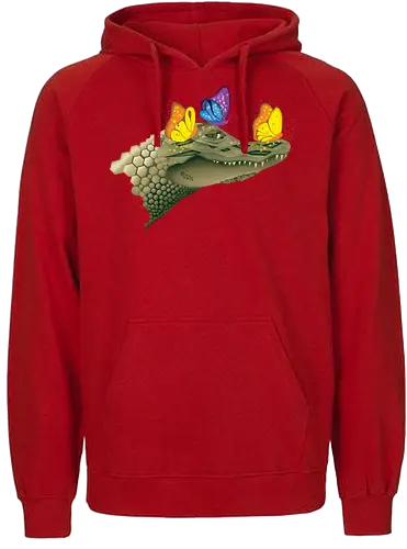 Ferocious & Fabulous - Kaiman, Krokodil, Alligator, Schmetterlinge, Wildtiere, Natur, Ferocious, Fabulous, lustig, Tiere - Fairtrade Hoodie
