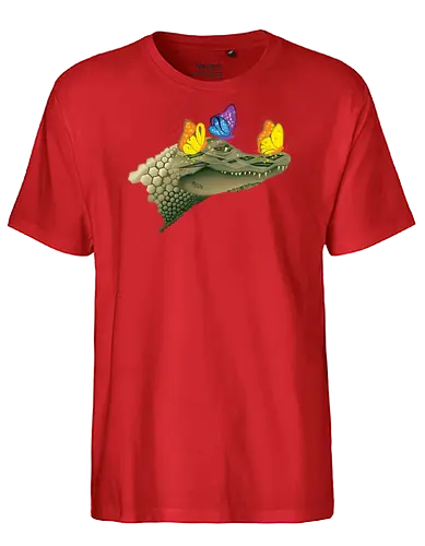 Ferocious & Fabulous - Kaiman, Krokodil, Alligator, Schmetterlinge, Wildtiere, Natur, Ferocious, Fabulous, lustig, Tiere - Fairtrade T-Shirt