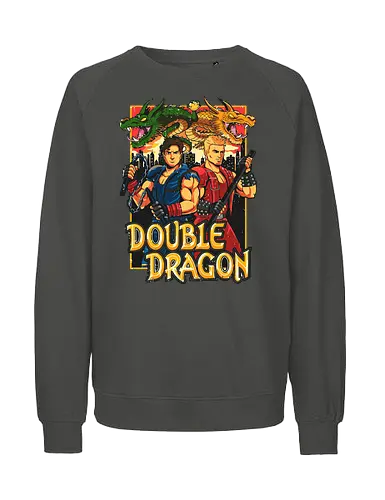 Double Dragon Style - double dragon poster, retro video game art, 80s arcade wall decor, double dragon print, vintage gaming artwork, beat em up poster, classic video game wall art, nostalgic gamer decor, pixel art poster, arcade legends. - Fairtrade Sweatshirt