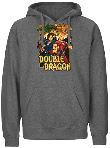 Double Dragon Style - double dragon poster, retro video game art, 80s arcade wall decor, double dragon print, vintage gaming artwork, beat em up poster, classic video game wall art, nostalgic gamer decor, pixel art poster, arcade legends. - Fairtrade Hoodie