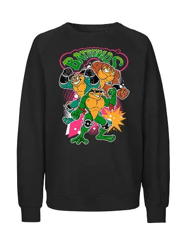 Battletoads Game - battletoads poster, retro gaming wall art, rare video game print, 90s arcade artwork, battletoads wall decor, classic beat em up poster, vintage video game art, nostalgic gamer gift, comic style retro art, retro game legends. - Fairtrade Sweatshirt