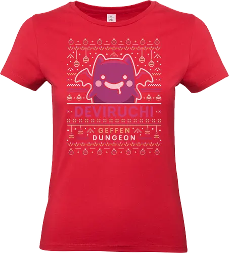 Deviruchi Ugly Sweater - ragnarok online, slime, mmorpg, jrpg, poring, angeling, deviling, deviruchi, ragnarok mobile, gaming, video game, gamer, ragnarok eternal love, ragnarok origin, ugly christmas sweater, geffen dungeon, xmas, christmas - Standard T-Shirt (Women)