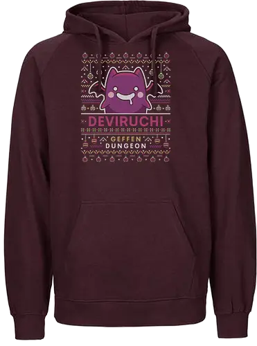 Deviruchi Ugly Sweater - ragnarok online, slime, mmorpg, jrpg, poring, angeling, deviling, deviruchi, ragnarok mobile, gaming, video game, gamer, ragnarok eternal love, ragnarok origin, ugly christmas sweater, geffen dungeon, xmas, christmas - Fairtrade Hoodie