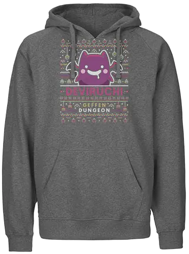Deviruchi Ugly Sweater - ragnarok online, slime, mmorpg, jrpg, poring, angeling, deviling, deviruchi, ragnarok mobile, gaming, video game, gamer, ragnarok eternal love, ragnarok origin, ugly christmas sweater, geffen dungeon, xmas, christmas - Fairtrade Hoodie