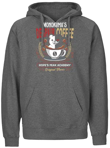 Hopes Peak Academy Coffee Crest - danganronpa, dangan ronpa, anime, manga, monokuma, despair, bear, monobear, hopes peak academy, video game, gamer, gaming, killing harmony, junko enoshima, makoto naegi - Fairtrade Hoodie