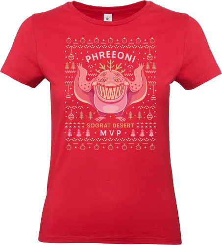 Phreeoni Ugly Sweater - ragnarok online, slime, mmorpg, jrpg, poring, angeling, deviling, deviruchi, ragnarok mobile, gaming, video game, gamer, ragnarok eternal love, xmas, ragnarok origin, ugly christmas sweater, geffen dungeon, christmas, phreeoni - Standard T-Shirt (Women)