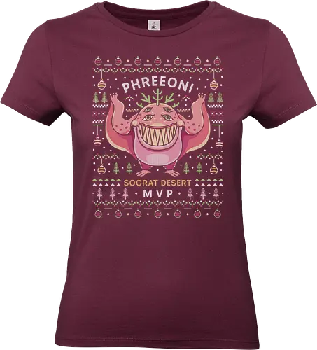 Phreeoni Ugly Sweater - ragnarok online, slime, mmorpg, jrpg, poring, angeling, deviling, deviruchi, ragnarok mobile, gaming, video game, gamer, ragnarok eternal love, xmas, ragnarok origin, ugly christmas sweater, geffen dungeon, christmas, phreeoni - Standard T-Shirt (Women)