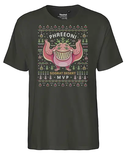 Phreeoni Ugly Sweater - ragnarok online, slime, mmorpg, jrpg, poring, angeling, deviling, deviruchi, ragnarok mobile, gaming, video game, gamer, ragnarok eternal love, xmas, ragnarok origin, ugly christmas sweater, geffen dungeon, christmas, phreeoni - Fairtrade T-Shirt