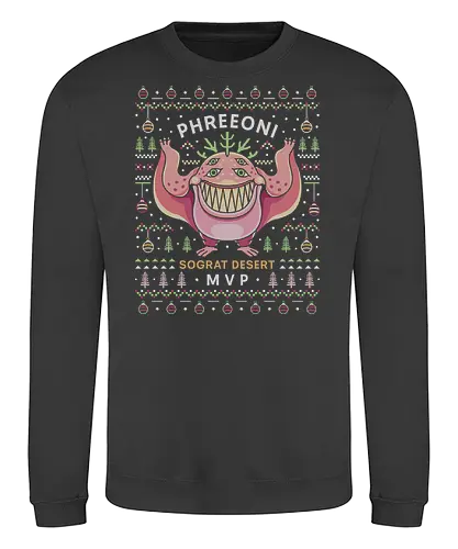 Phreeoni Ugly Sweater - ragnarok online, slime, mmorpg, jrpg, poring, angeling, deviling, deviruchi, ragnarok mobile, gaming, video game, gamer, ragnarok eternal love, xmas, ragnarok origin, ugly christmas sweater, geffen dungeon, christmas, phreeoni - Sweatshirt