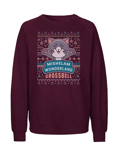 Mishelam Wonderland Ugly Sweater - trails in the sky, legend of heroes, ys, crossbell, bracer guild, trails from zero, trails into reverie, trails of cold steel, gaming, video game, trails to azure, tio plato, mishy, ugly christmas sweater, xmas - Fairtrade Sweatshirt