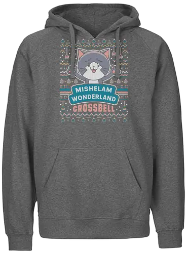 Mishelam Wonderland Ugly Sweater - trails in the sky, legend of heroes, ys, crossbell, bracer guild, trails from zero, trails into reverie, trails of cold steel, gaming, video game, trails to azure, tio plato, mishy, ugly christmas sweater, xmas - Fairtrade Hoodie