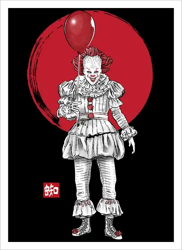 The dancing clown  sumi e