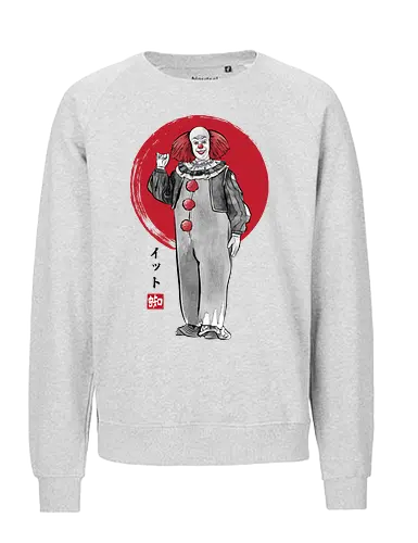 Classic dancing clown sumi e - Clown, terror movies, retro, halloween, it, clowns, japanese art - Fairtrade Sweatshirt