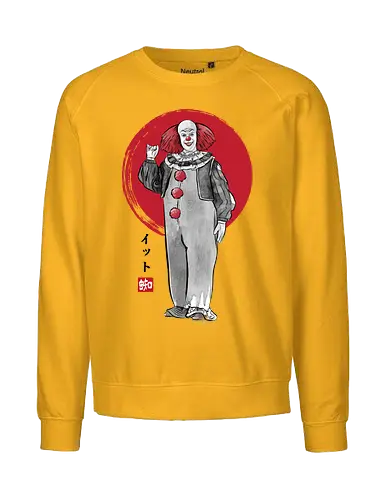 Classic dancing clown sumi e - Clown, terror movies, retro, halloween, it, clowns, japanese art - Fairtrade Sweatshirt