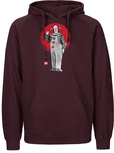 Classic dancing clown sumi e - Clown, terror movies, retro, halloween, it, clowns, japanese art - Fairtrade Hoodie