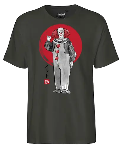 Classic dancing clown sumi e - Clown, terror movies, retro, halloween, it, clowns, japanese art - Fairtrade T-Shirt