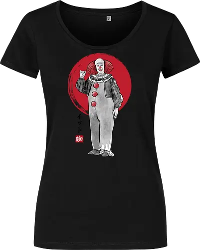 Classic dancing clown sumi e