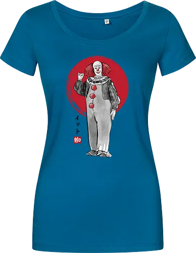 Classic dancing clown sumi e