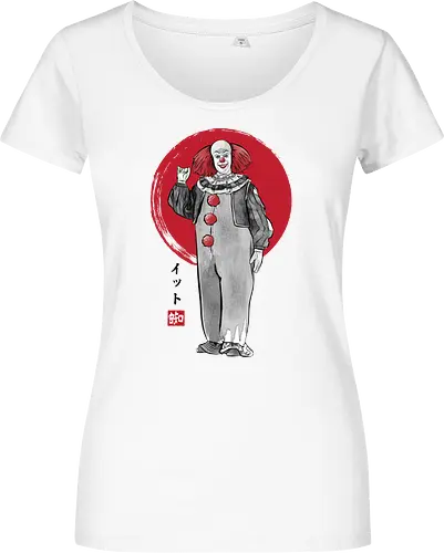 Classic dancing clown sumi e