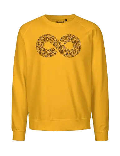 Coffee Beans Infinity Symbol - coffee beans, coffee, infinity, symbol, love, caffeine, addict, vintage, retro, brown, pattern, doodle, lemniscate, math, xmorfina - Fairtrade Sweatshirt