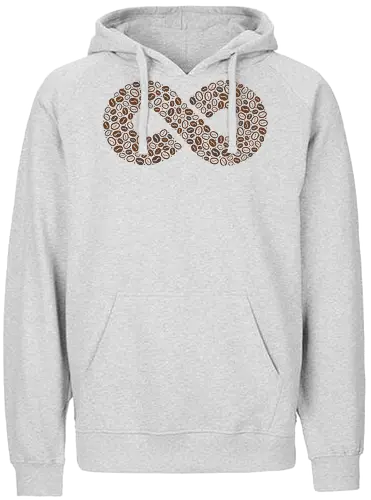 Coffee Beans Infinity Symbol - coffee beans, coffee, infinity, symbol, love, caffeine, addict, vintage, retro, brown, pattern, doodle, lemniscate, math, xmorfina - Fairtrade Hoodie