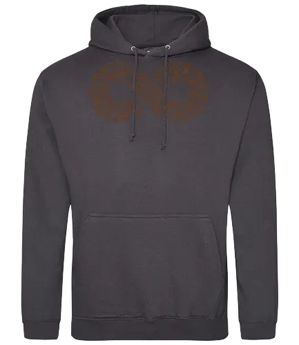 Coffee Beans Infinity Symbol - coffee beans, coffee, infinity, symbol, love, caffeine, addict, vintage, retro, brown, pattern, doodle, lemniscate, math, xmorfina - Standard Hoodie