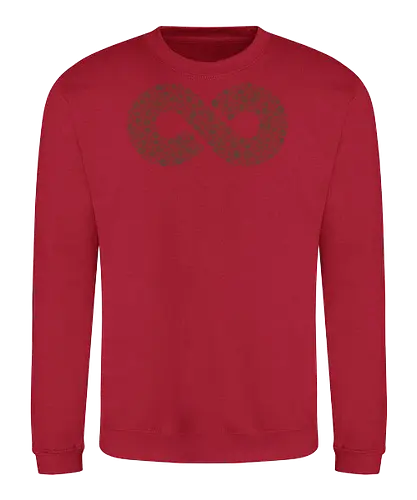 Coffee Beans Infinity Symbol - coffee beans, coffee, infinity, symbol, love, caffeine, addict, vintage, retro, brown, pattern, doodle, lemniscate, math, xmorfina - Sweatshirt