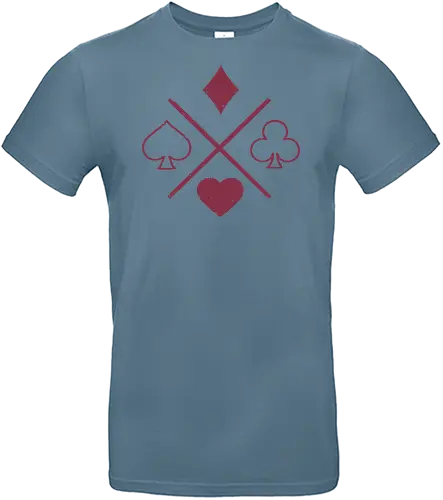 Playing Card Suits - playing cards, suits, diamonds, clubs, hearts, spades, icon, symbol, card game, magic tricks, poker, blackjack, bridge, euchre, xmorfina - Standard T-Shirt