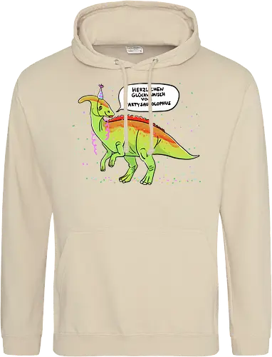 Partysaurolphus mit Sprechblase