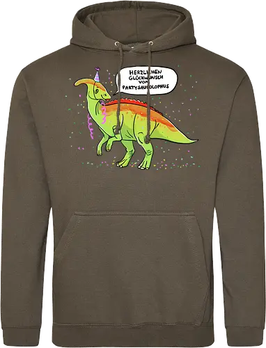 Partysaurolphus mit Sprechblase