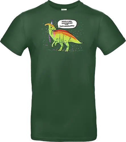 Partysaurolphus mit Sprechblase