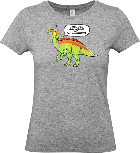 Partysaurolphus mit Sprechblase - Comic, Dino, Parasaurolophus, Party - Standard T-Shirt (Women)