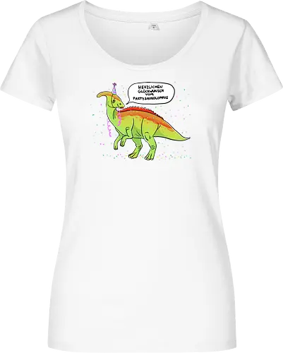 Partysaurolphus mit Sprechblase