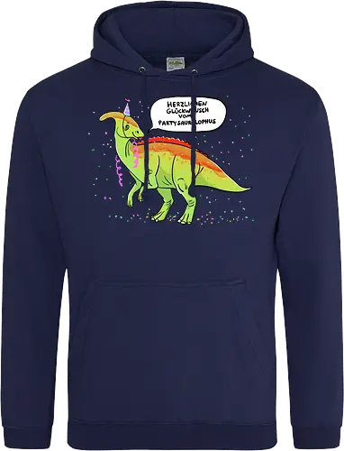 Partysaurolphus mit Sprechblase