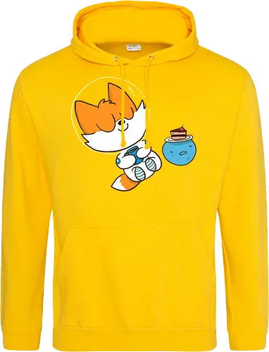 Pause vom Weltalltag (ohne Background) - Comic, Fuchs, Space, Weltraum, Pause - Standard Hoodie