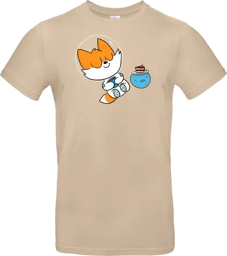 Pause vom Weltalltag (ohne Background) - Comic, Fuchs, Space, Weltraum, Pause - Standard T-Shirt