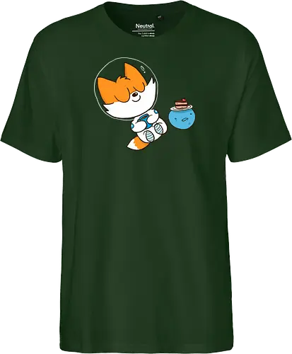 Pause vom Weltalltag (ohne Background) - Comic, Fuchs, Space, Weltraum, Pause - Fairtrade T-Shirt