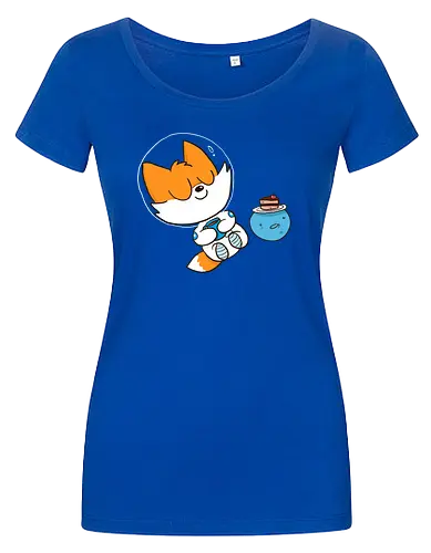 Pause vom Weltalltag (ohne Background) - Comic, Fuchs, Space, Weltraum, Pause - Women T-Shirt
