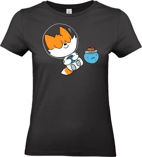 Pause vom Weltalltag (ohne Background) - Comic, Fuchs, Space, Weltraum, Pause - Standard T-Shirt (Women)