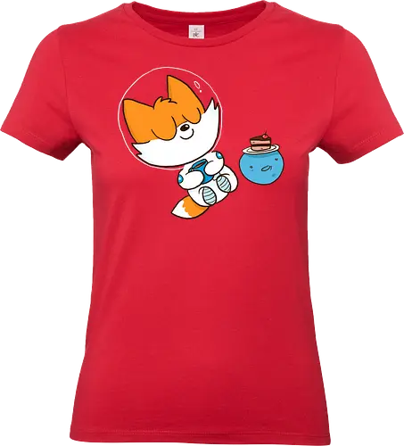 Pause vom Weltalltag (ohne Background) - Comic, Fuchs, Space, Weltraum, Pause - Standard T-Shirt (Women)