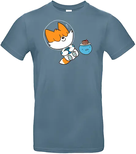 Pause vom Weltalltag (ohne Background) - Comic, Fuchs, Space, Weltraum, Pause - Standard T-Shirt