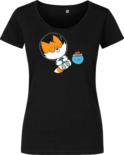 Pause vom Weltalltag (ohne Background) - Comic, Fuchs, Space, Weltraum, Pause - Women T-Shirt