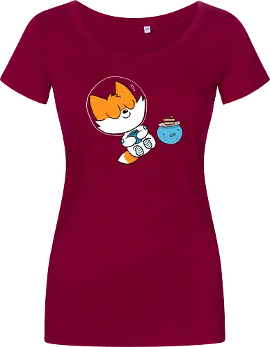 Pause vom Weltalltag (ohne Background) - Comic, Fuchs, Space, Weltraum, Pause - Women T-Shirt
