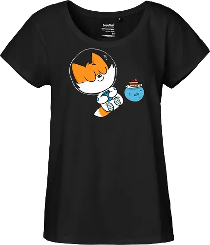Pause vom Weltalltag (ohne Background) - Comic, Fuchs, Space, Weltraum, Pause - Fairtrade Girl Shirt