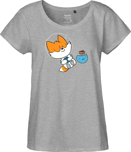 Pause vom Weltalltag (ohne Background) - Comic, Fuchs, Space, Weltraum, Pause - Fairtrade Girl Shirt